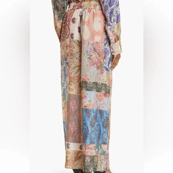 Zimmermann Devi 100% Silk Patchwork Drawstring Wi… - image 2