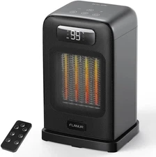 1500W 2 in 1 Desk Space Heater Remote Thermostat Overheat & Tip Over Protection,