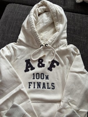 ABERCROMBIE & FITCH Hoodie Sweatshirt Pullover weiß Gr. L