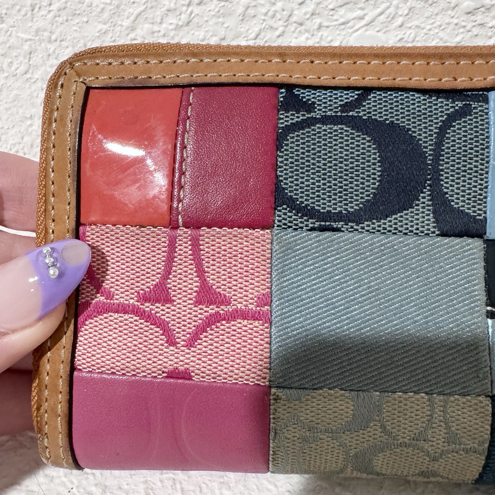 Authentic Coach Signature Patchwork Long Wallet - image 3