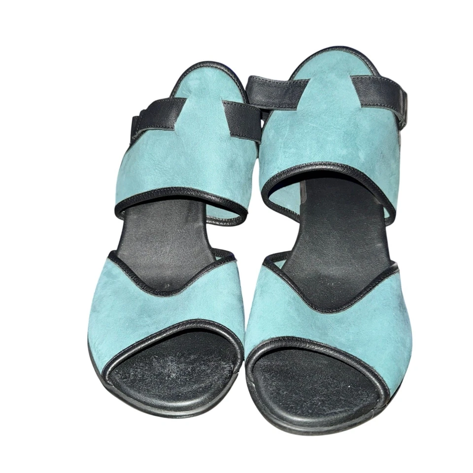 Sandalias Arche Leiga para mujer talla 8 cuero verde correa ajustable al tobillo tacones Foto 2 de 4