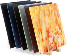 6 Pack Stained Glass Sheets 12" X 12" Colorful Mosaic Glass Panels