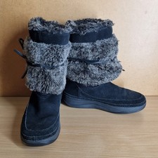 Skechers Tone-Ups Chalet Snow Fur Trim Winter Boots Black Womans Uk Size 6