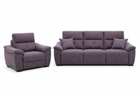 Stilvolles Wohnzimmer Set 3-Sitzer Sofa Mit Sessel Grau PolstermöBel