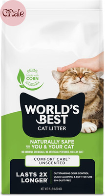 Comfort Care Unscented 15-Pounds - Natural Ingredients, Quick Clumping, Flushabl