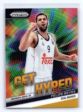 Felipe Reyes 2023-24 Panini Prizm EuroLeague #12 Get Hyped Gold Prizm #/10