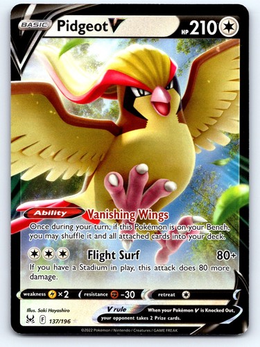 Pidgeot V SWSH11: Lost Origin 137/196 NM