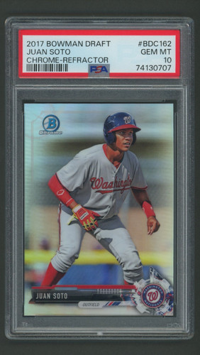 2017 PSA 10 GEM MINT Juan Soto Bowman Chrome Draft REFRACTOR Rookie RC