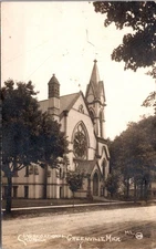 Greenville Michigan Congregational Church 1915 Childs Real Photo Postcard