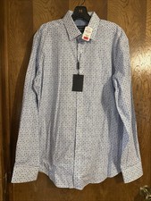 Bugatchi Men's Long Sleeve Dress Shirt Size Large