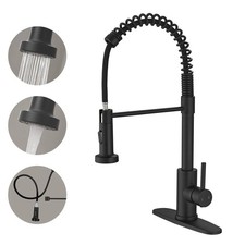 Black Kitchen Faucet with Pull Down Sprayer Pull Out Kitchen Sink Faucet Stai...
