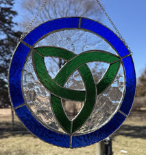 Celtic Knot Stained Glass Suncatcher 9 Trinity Eternity Window Irish Scottish