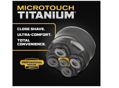 Microtouch Titanium Electric Head Shaver - Rechargeable Head and Face Shaver...