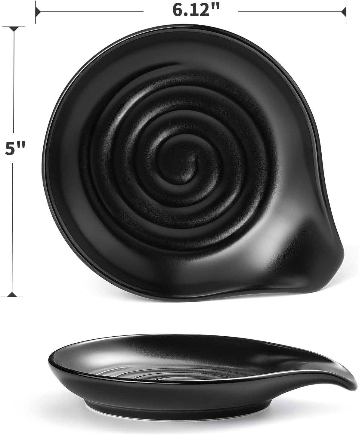 Spoon Rest for Stove Top, 6.1" Large Ceramic Spoon Holder for Kitchen