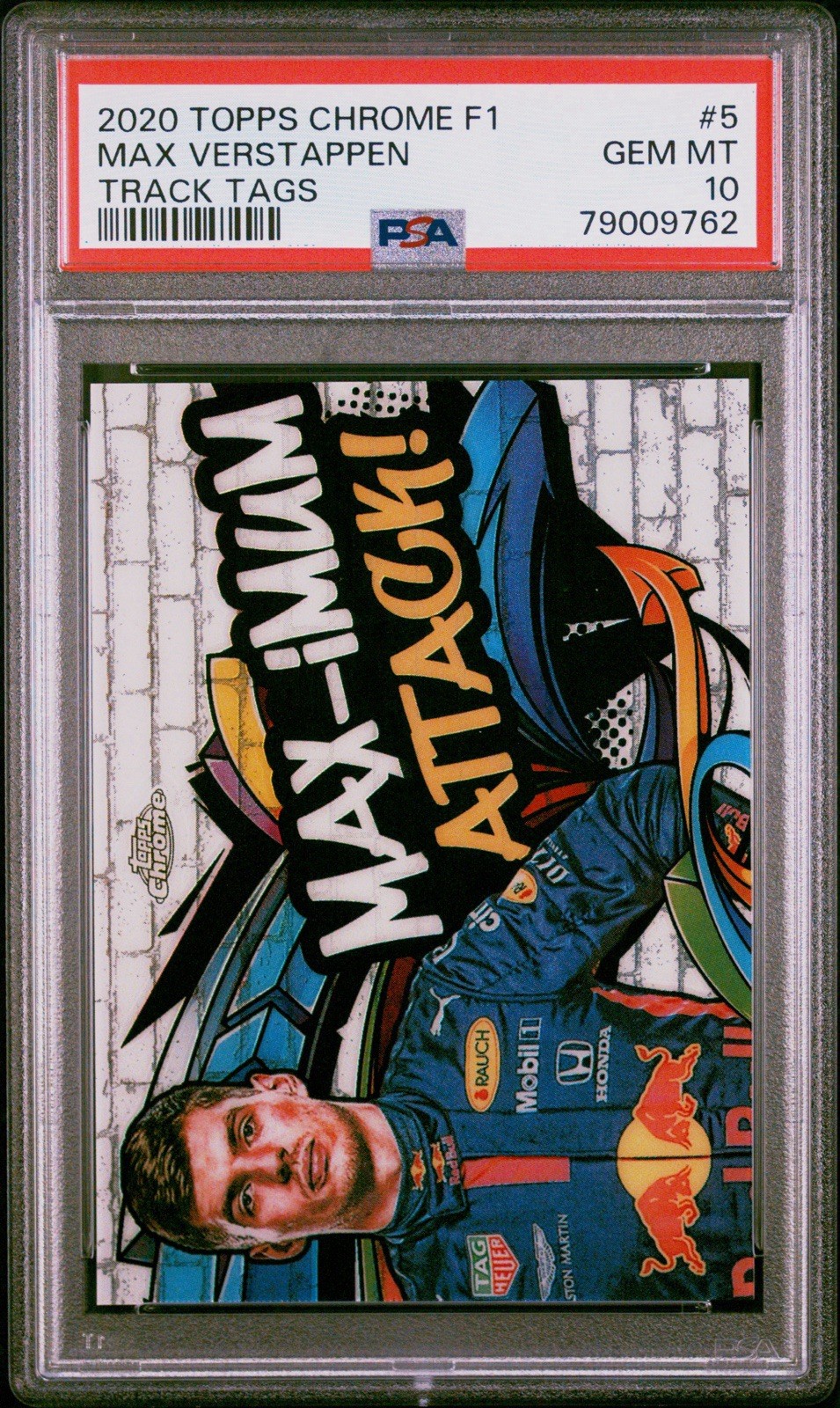 Max Verstappen 2020 Topps Chrome F1 Track Tags #TT-5 PSA 10 Rookie view 2