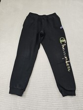 Champion Sweatpants Boys Youth Large Black Camoflauge Spellout