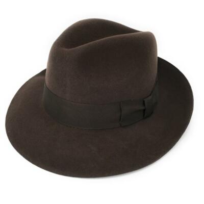 Druckknopf Krempe Premium Wolle wasserdicht Fedora Hut, hohe Krone, gefüttert