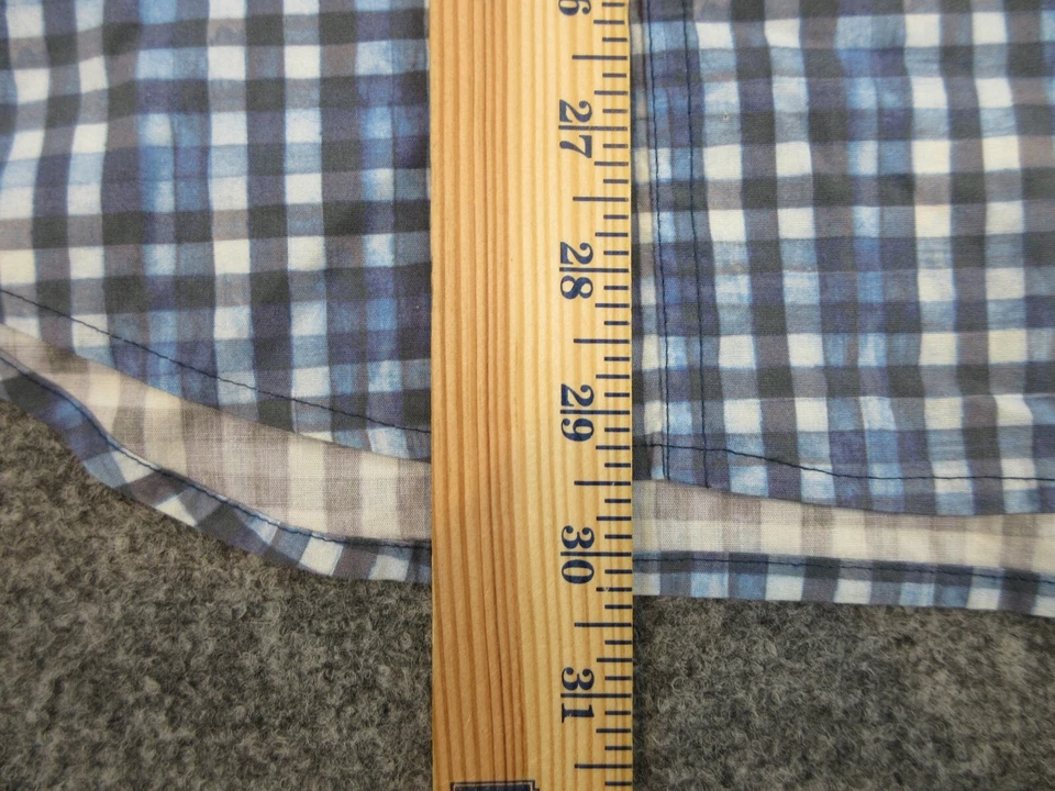 Elie Tahari Shirt Mens Extra Large Blue Black Plaid Button Up Preppy Casual - Image 4 of 4