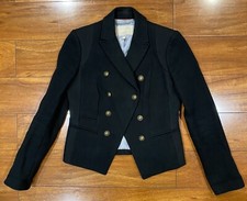 Banana Republic Black Coat Jacket With Brass Buttons Sz 4