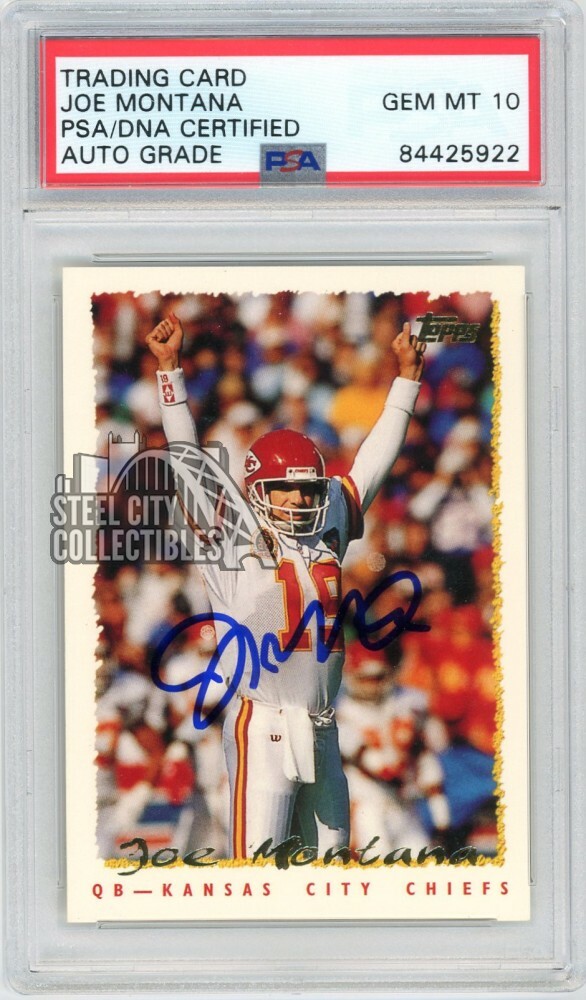 Joe Montana 1995 Topps Autographed Card #420- PSA/DNA Gem MT 10