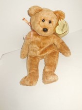 Retired, Ty Beanie Baby Cashew Bear MWMT 2000