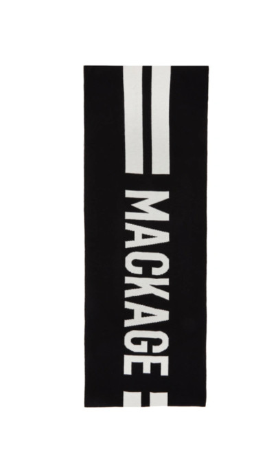 Новый черный шерстяной двусторонний большой шарф с логотипом Mackage JUNO 22190₽