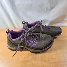 Gray  Purple Columbia Techlite sneakers hiking tennis shoes Women's Size 8