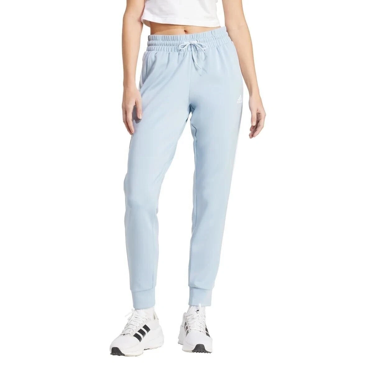 Adidas Ladies' 3 Stripe Aeroready Active Jogger - Womens Sweatpants - Blue L