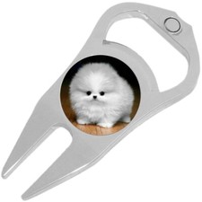 Fluffy Dog Golf Ball Marker Divot Repair Tool Bottle Opener