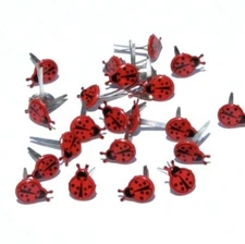 MINI LADYBUG SCRAPBOOKING DECORATIVE BRADS EYELET OUTLET 8 PCS