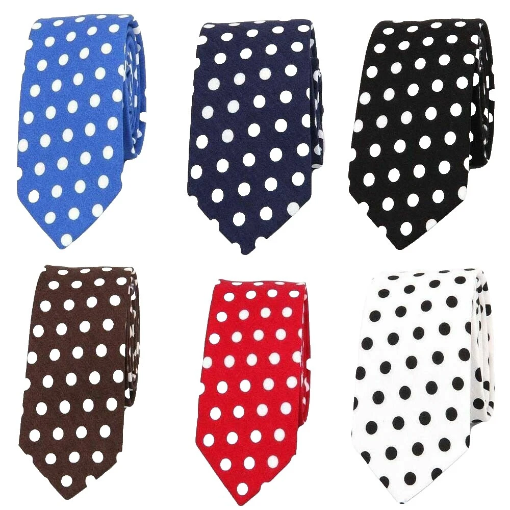 Mescla de Algodão Bolinhas Gravatas Gravatas para Homens