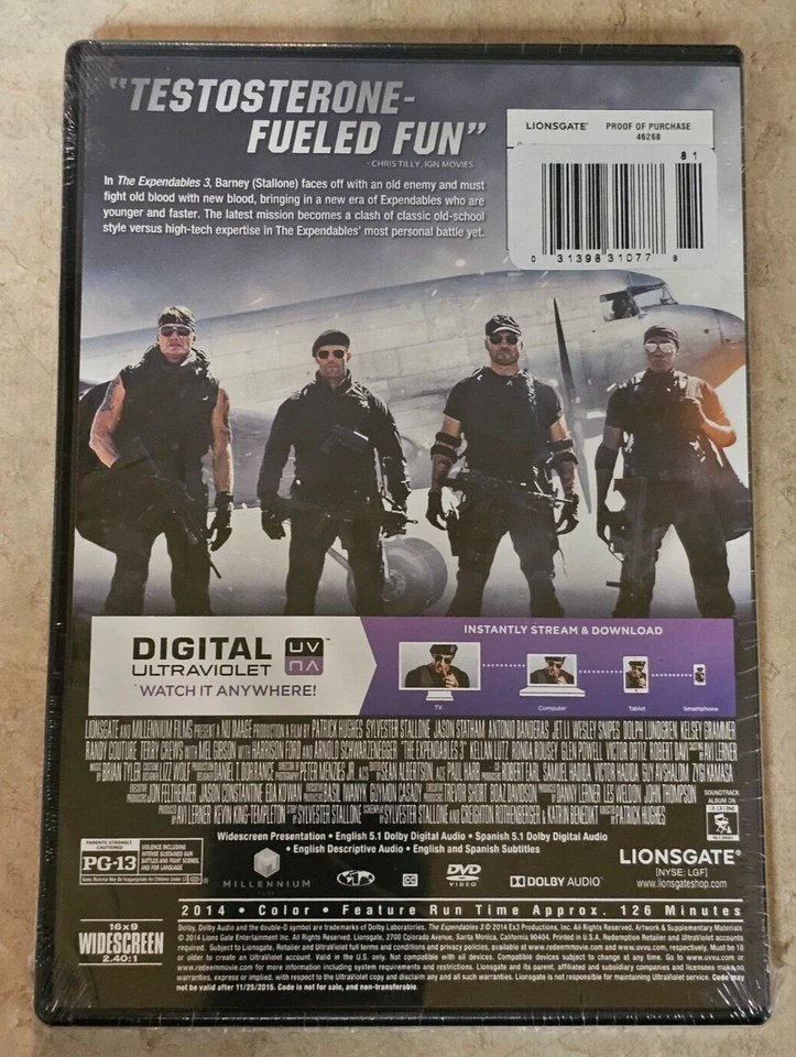 The Expendables 3 Promo (DVD, Widescreen, 2014) NEW SEALED Sylvester Stallone - Image 2 of 2
