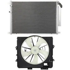 Electric AC Condenser Cooling Fan Kit For 2009-2013 Cadillac CTS 3.6L 3564CC