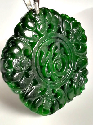 Jade Jadeit Anhänger mit Halskette aus 925 Silber
