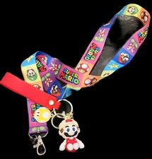 Nintendo Super Mario Lanyard with Clip - ID / Badge Holder  Keychain