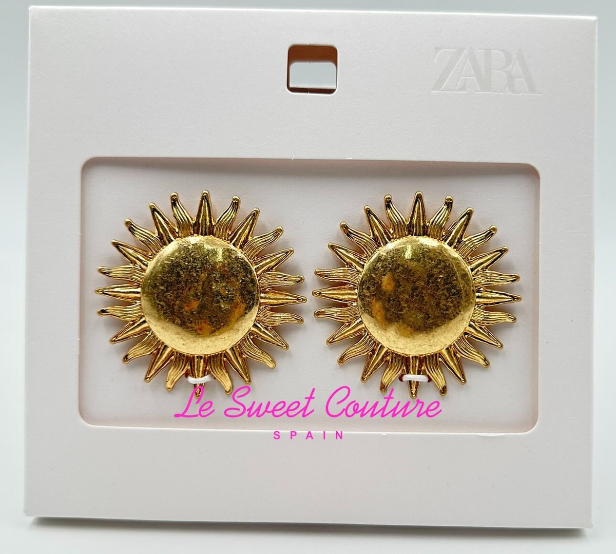 ZARA WOMAN NWT SS25 GOLDEN MAXI SUN EARRINGS 1856/074/303 | eBay