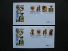NETHERLANDS ANTILLES, 2x cover FDC 2000, valentine butterfly dog father's day