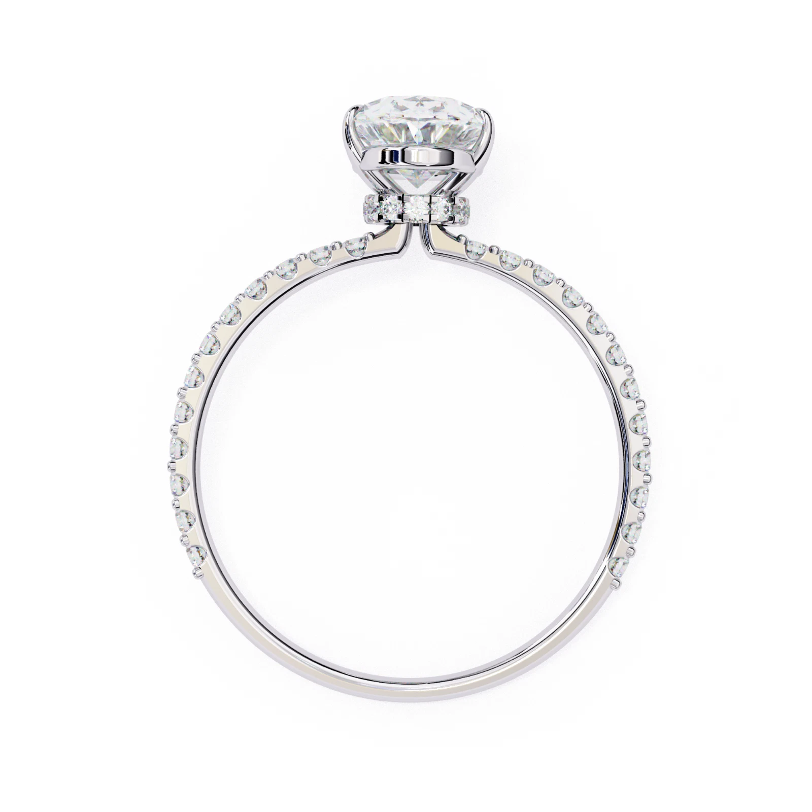 1.49 Ct Oval Lab Grown Diamond Ring IGI Certified 14k White Gold image-4