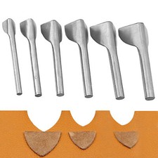 6ps Half-Round DIY Leather Craft Tools Belt End Cutter Leather Strap Punch Tool