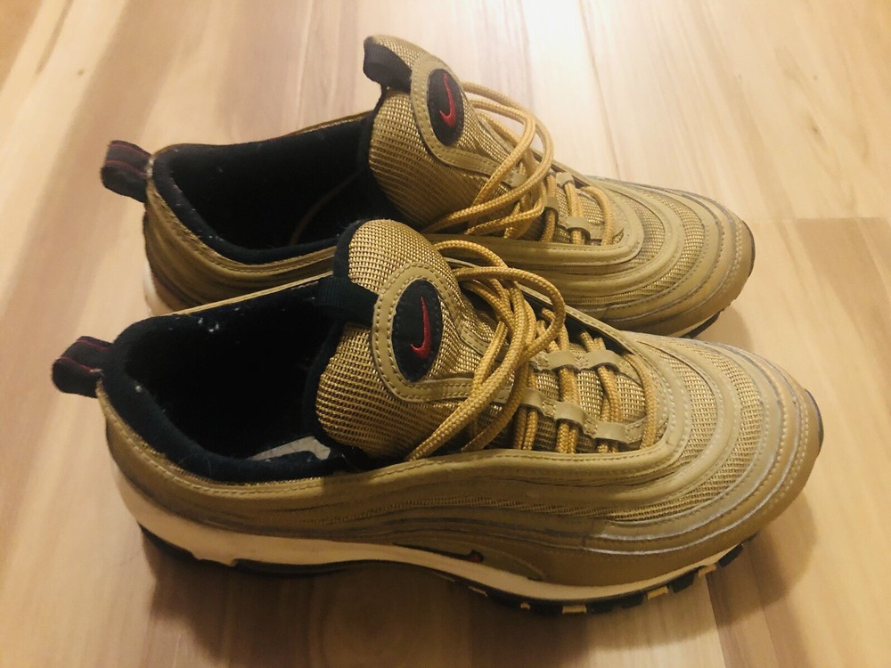 Nike Air Max 97 OG Metallic Gold 2017 Size 9.5 Worn Condition 885691-700