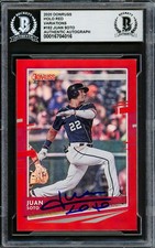 Juan Soto Signed 2020 Donruss Holo Red Card 162 New York Mets Beckett #16704016