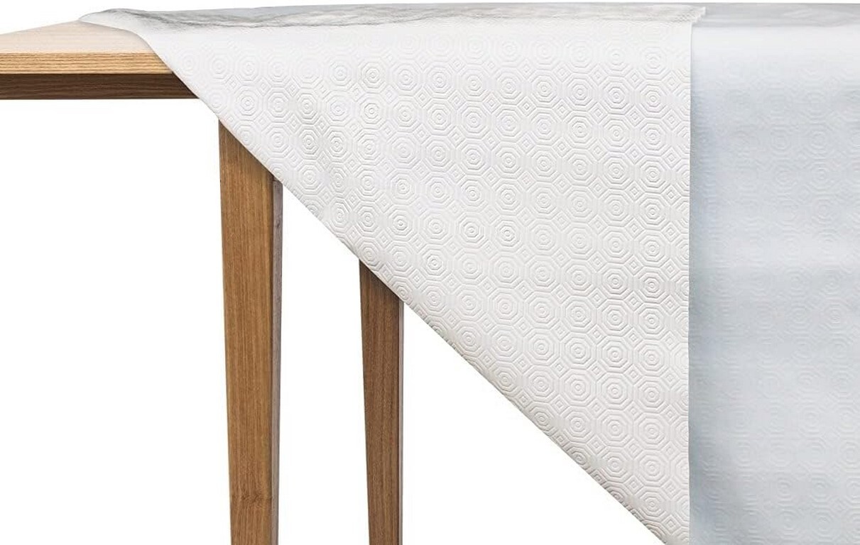 Mollettone Copritavolo Antiscivolo in Feltro/PVC Bianco