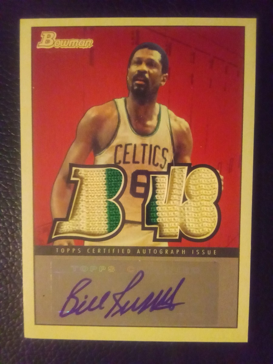 2009-10 BOWMAN 48 BILL RUSSELL AUTO 1948 Design Dual Jersey Patch
