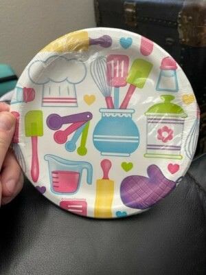 HAPPY BIRTHDAY Little Chef SMALL Snack PLATES (8)~ Party Supplies Baking Cooking