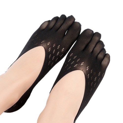 Women Five Finger Socks Velvet Ice Mesh Socks Low Cut Invisible Elastic Socks - Picture 13 of 31