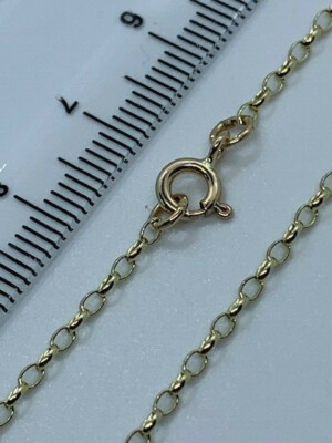 Erbskette 9 kt Gelbgold 2 mm oval 24'' / 60 cm Hals Kette (GMIN)