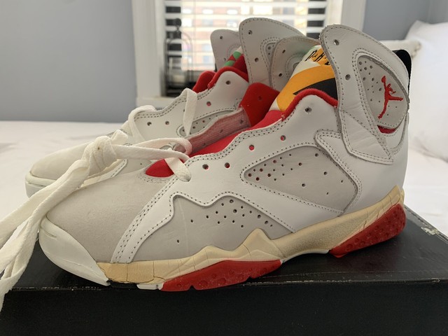 OG NIKE AIR JORDAN VII (7) 1992 WHITE/RED SZ 6 DS SPACE JAM BUGS BUNNY ONLY ONE | eBay