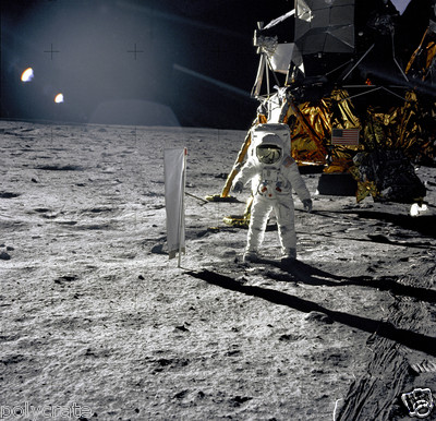 Foto Nasa - Apollo 11 Buzz Aldrin Über Dem Mond Conquest Raumstation Modul Lunar