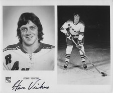Steve Vickers Autographed Signed 8x10 RARE NY Rangers Press Photo NHL - w/COA