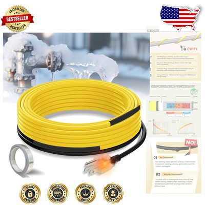 Energy Efficient 120ft Heat Tape for Water Pipes - Reliable Freeze Protection